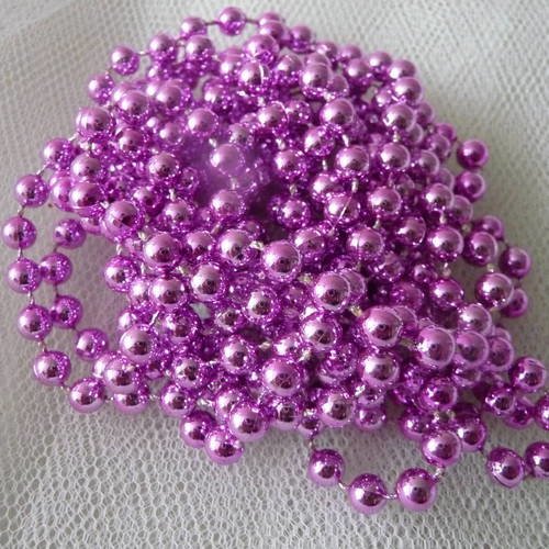 2,50 m guirlande decoration ruban de perles couleur rose (brillante) 