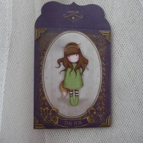 Deco et scrap : enveloppe pochette cartonnee  illustration fillette (n° 1)