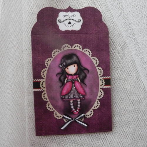 Deco et scrap : enveloppe pochette cartonnee  illustration fillette (n°2)
