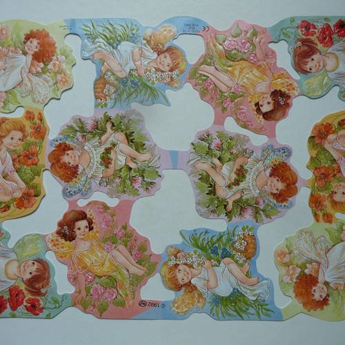 Planche de chromos petites fees a decouper