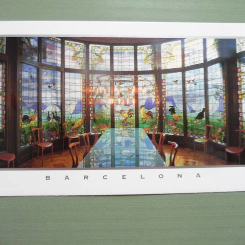 Carte postale illustration  decor interieur barcelone 