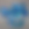 Lot de 20 feuilles en plastique, couleur bleue aspect irise 