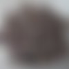 10 petites breloques forme "bouton rond" en metal argente vieilli 
