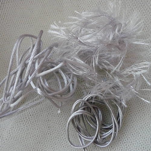 Trio de lacets cordons couleur gris perle