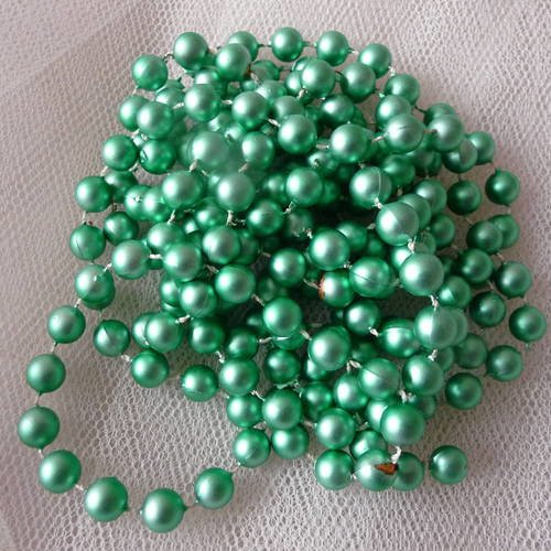 2,10 m guirlande decoration ruban de perles couleur verte nacree 