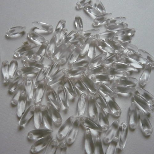Lot de 85 perles en plastique transparent, forme allongee 