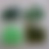 Perles de rocailles, 2 mm,  rondes tons verts (environ 40 g) 