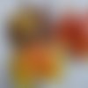 3 grandes feuilles en tissu - tons d'automne - home deco - arts plastiques