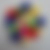 15 perles cabochons fleurs roses en resine couleurs variees 