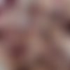 300 perles  a facettes en verre de boheme, couleurs rose et grenat 
