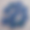 10 cabochons fond plat, couleur bleue aspect givre 
