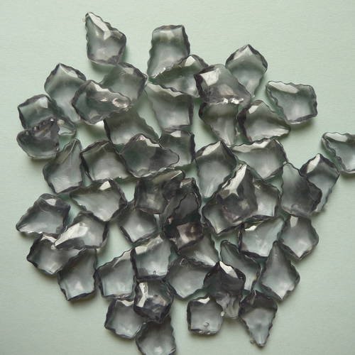 Lot de 50 pampilles a facettes couleur bleu/gris 