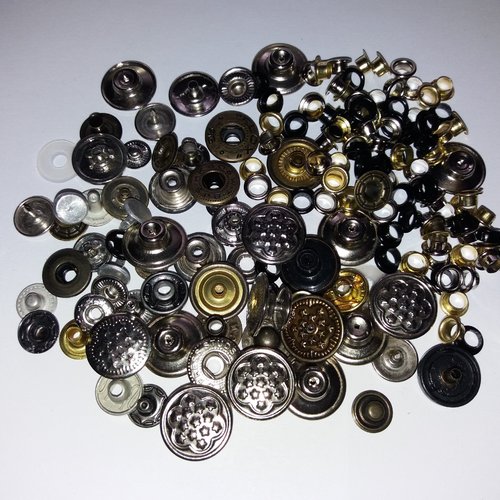Rivets variés, en métal argenté, cuivré, doré, creux, pour sacs, ceintures, boutons jeans, oeillets - couture,