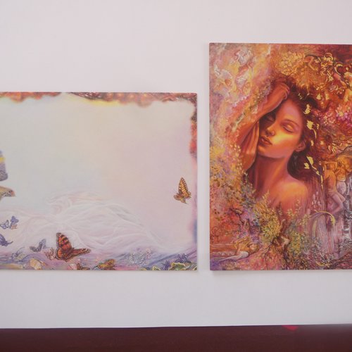 Carte double fantasy art, illustration joséphine wall, avec son enveloppe illustrée