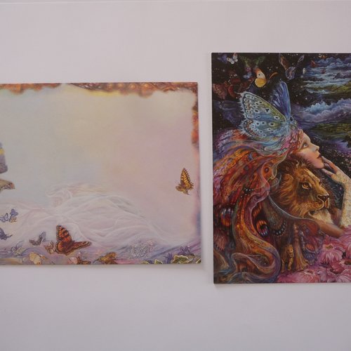 Carte double anniversaire "happy birthday" - fantasy art  avec son enveloppe illustrée