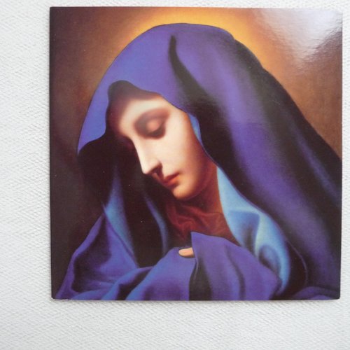 Carte double inspiration religieuse (marie), carrée, sans texte