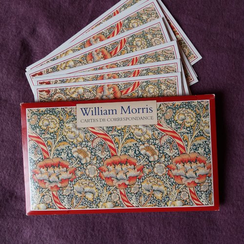 Pochette 10 cartes correspondance sans texte  - illustrations williams morris (motif wandle)