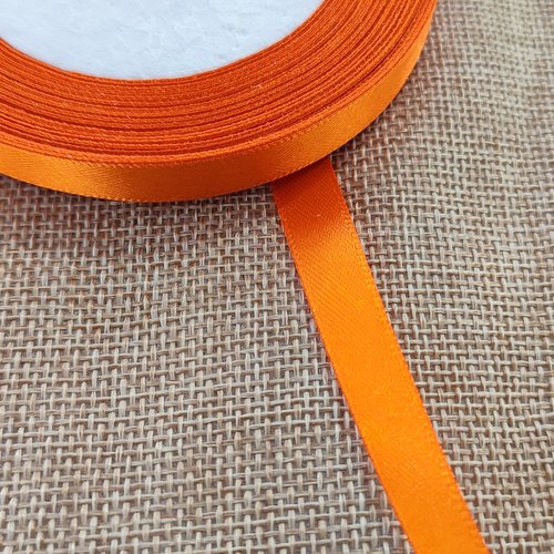 1 mètre de ruban satin 10 mm orange