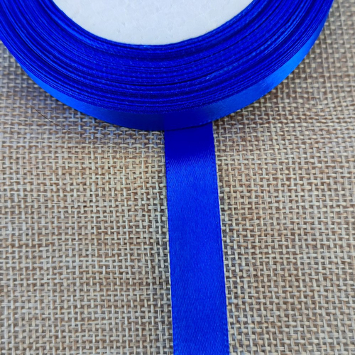 1 mètre de ruban satin 12 mm bleu foncé