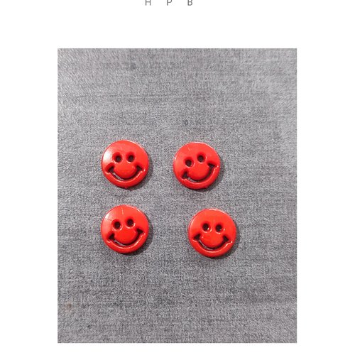 Lot de 4 boutons smiley