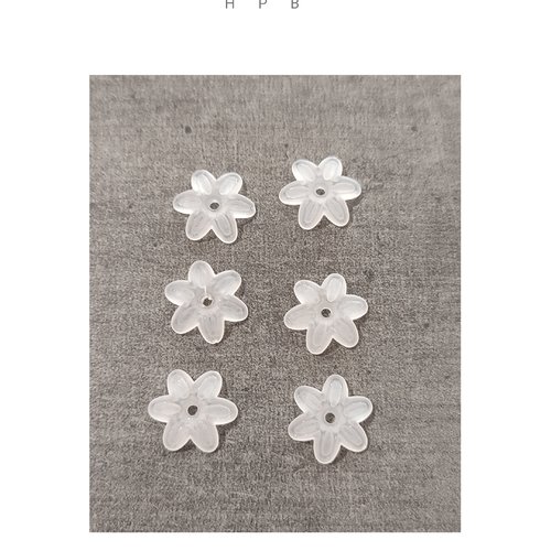 Lot de 6 perles acryliques fleurs