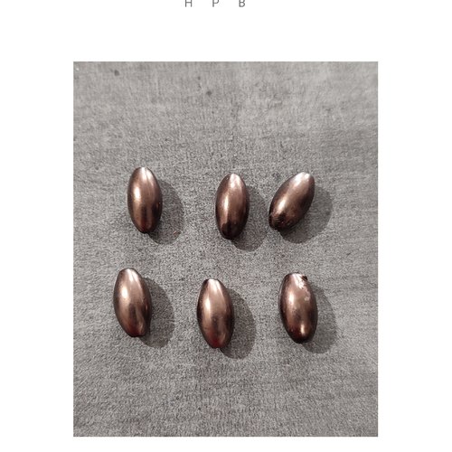 Lot de 6 perles ovales acryliques