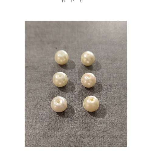 Lot de 6 perles rondes en verre 8 mm