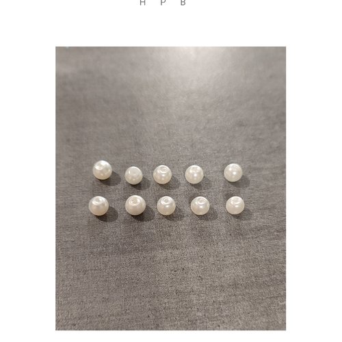 Lot de 10 perles rondes en verre 6 mm