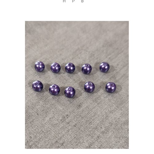 Lot de 10 perles rondes acrylique 6 mm