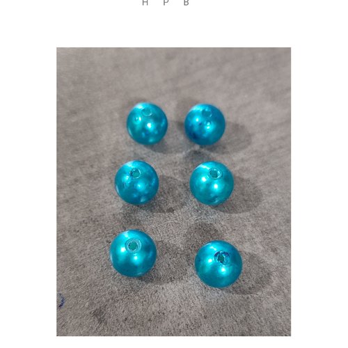 Lot de 6 perles rondes acryliques 10 mm