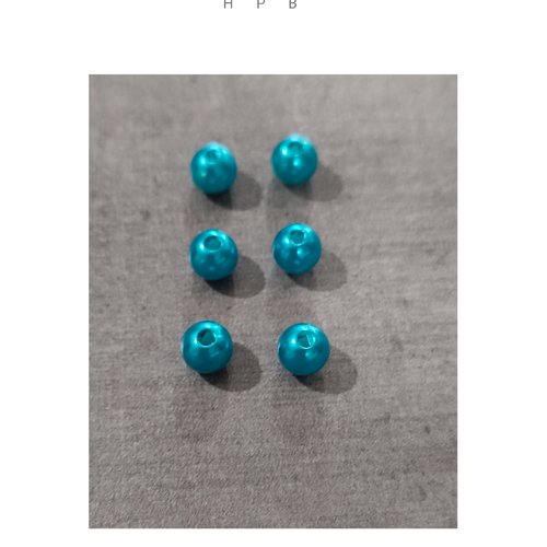 Lot de 6 perles rondes acryliques 8 mm