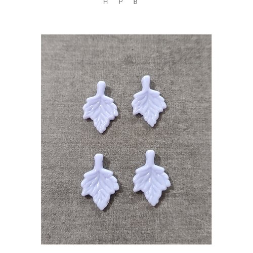 Lot de 4 perles acryliques feuilles