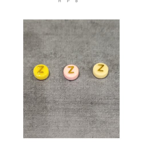 Lot de 3 perles alphabet "z"