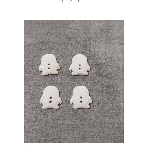 Lot de 4 boutons pingouin