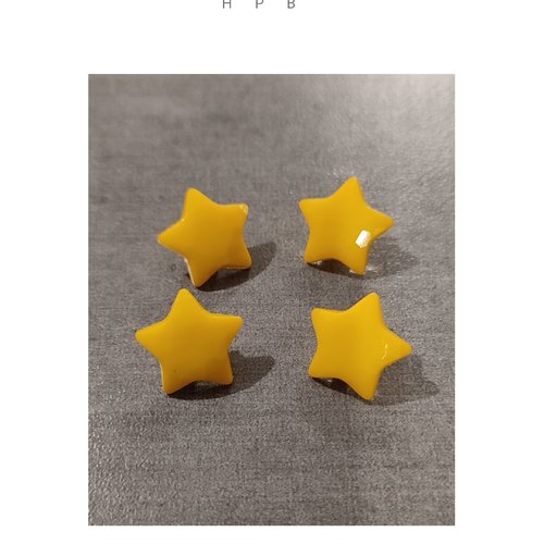 Lot de 4 boutons à anneaux motif étoile