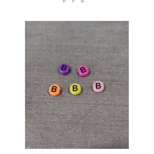 Lot de 5 perles alphabet "b"