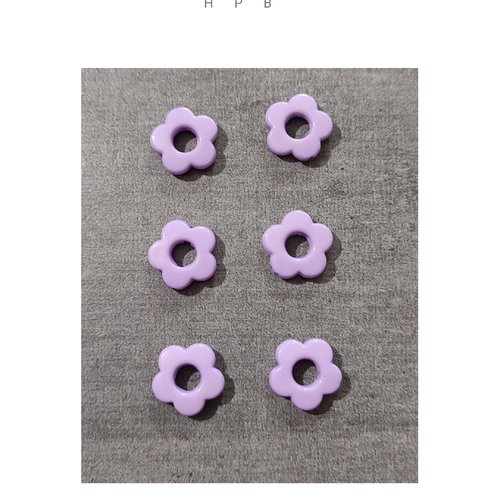 Lot de 6 perles acryliques fleurs