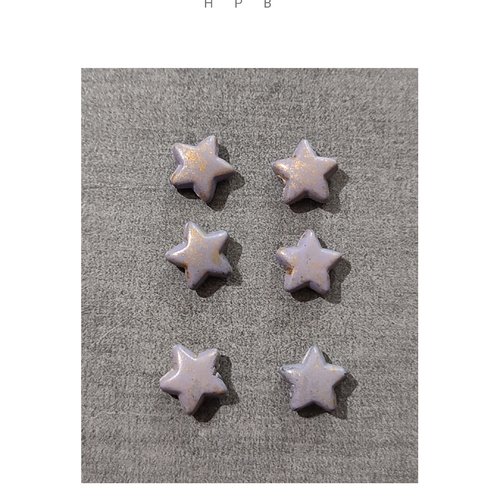 Lot de 6 perles acryliques étoiles
