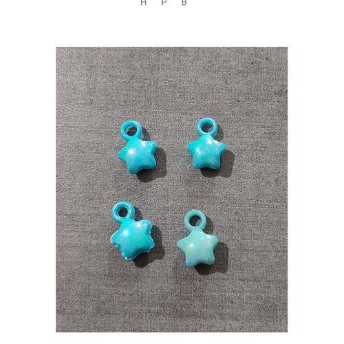 Lot de 4 breloques acryliques étoile