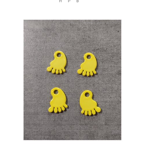 Lot de 4 breloques acryliques pied
