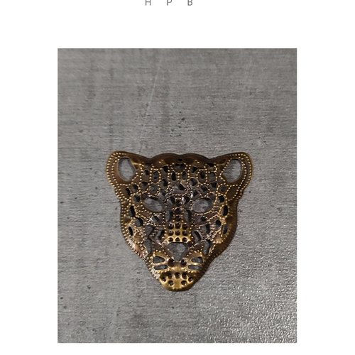 Estampe léopard en métal bronze