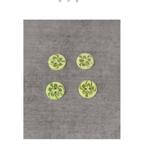 Lot de 4 boutons fleurs