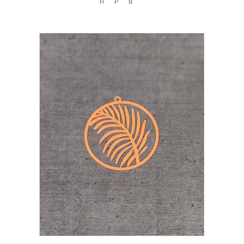 Lot de 2 petites estampes en laiton en forme de feuille de palmier