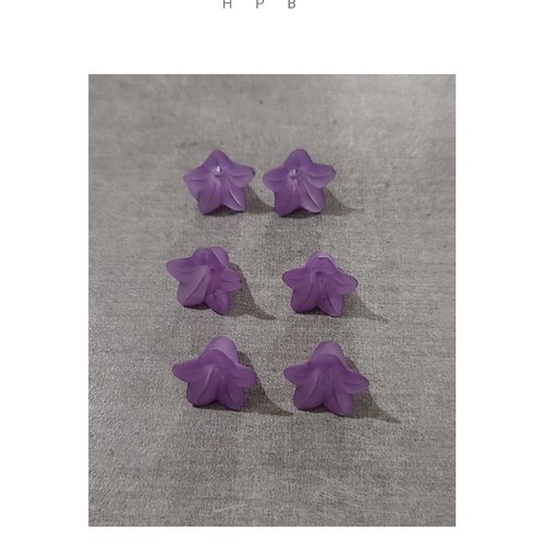 Lot de 6 perles acryliques fleur