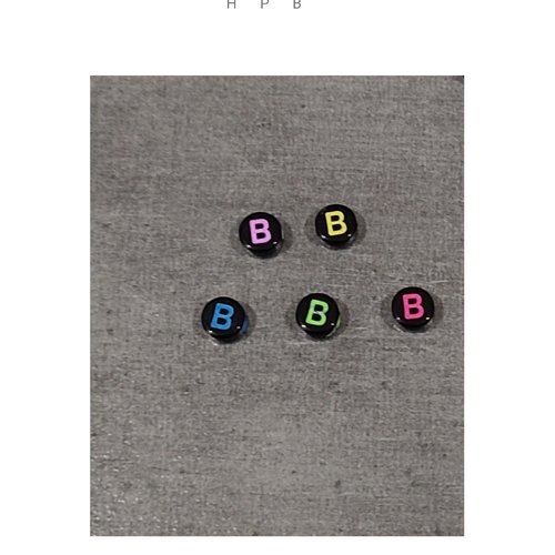 Lot de 5 perles alphabet "b"