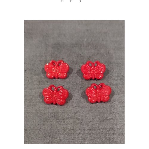 Lot de 4 boutons à anneaux en forme de papillon