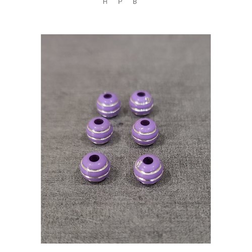 Lot de 6 perles rondes acryliques 7 mm