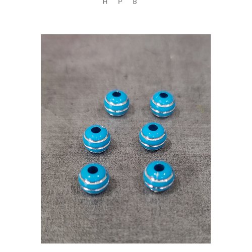 Lot de 6 perles rondes acryliques 7 mm