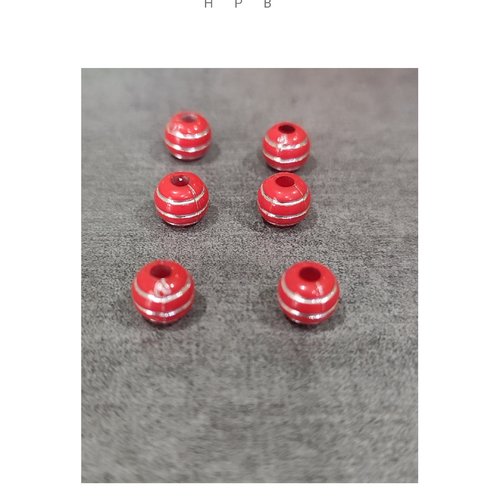 Lot de 6 perles rondes acryliques 7 mm