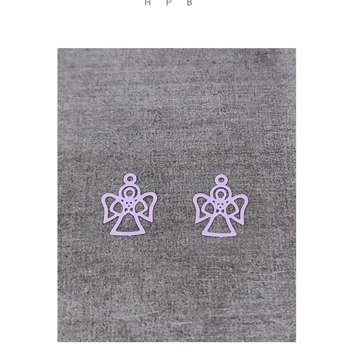 Lot de 2 petites estampes en laiton en forme d'ange